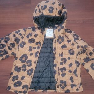 GAP Kids' Tan and Black Leopard Puffer Jacket